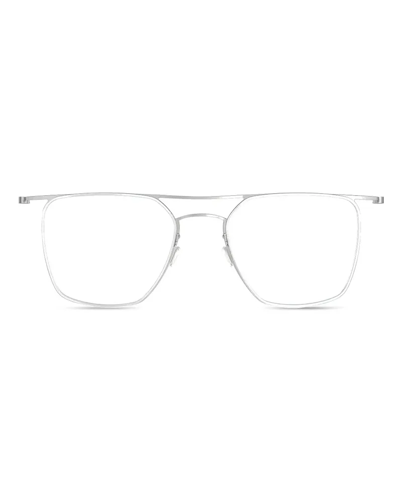 Lindberg Brille mit geometrischem Gestell - Silber Silber