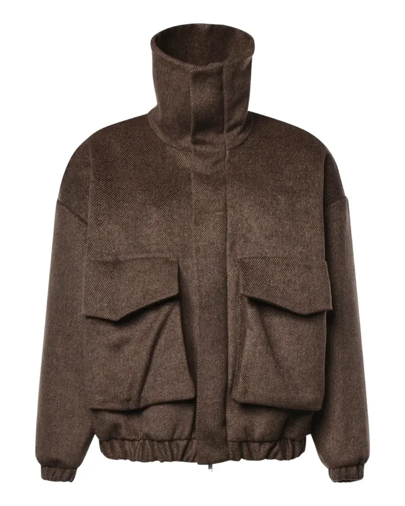 FRANKIE Shop Elle aviator jacket - brown melange - Braun Braun