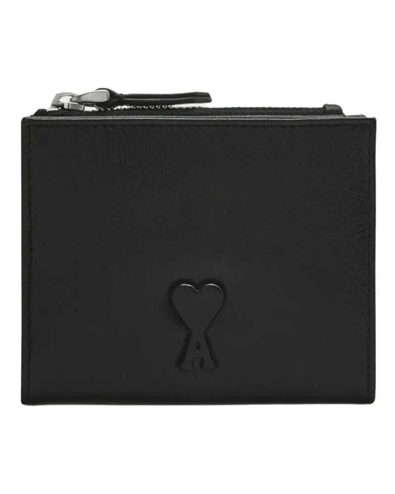 AMI Paris Portemonnaie mit Ami de Coeur-Prägung - Schwarz Schwarz