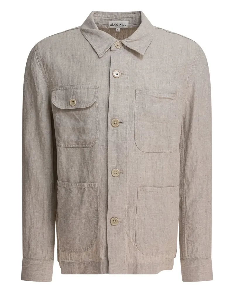 Alex Mill Work Hemdjacke aus Leinen - Nude Nude