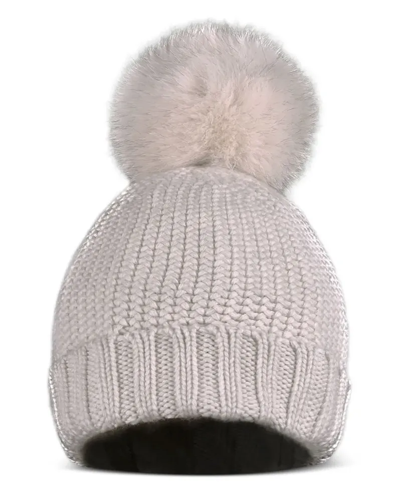 MOORER Beanie mit Pompon-Detail - Nude Nude