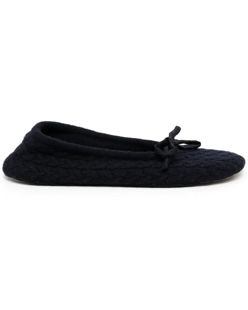 N.Peal Gefütterte Slipper aus Kaschmir - Blau Blau