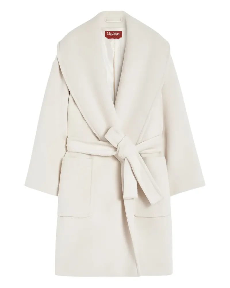 Max Mara Cloruro Mantel mit Gürtel - Weiß Weiß