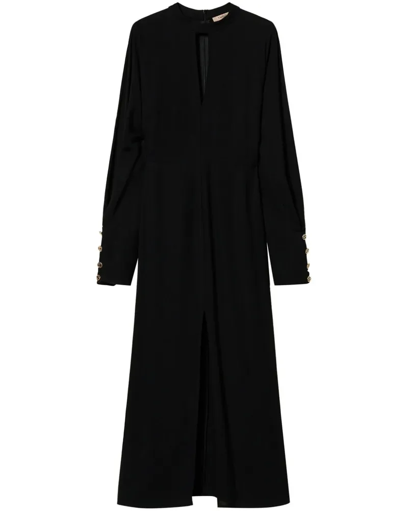 Twin-Set Midikleid aus Georgette - Schwarz Schwarz