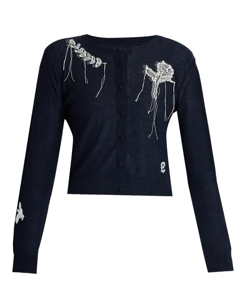 Erdem Cardigan mit Spitzenapplikation - Blau Blau