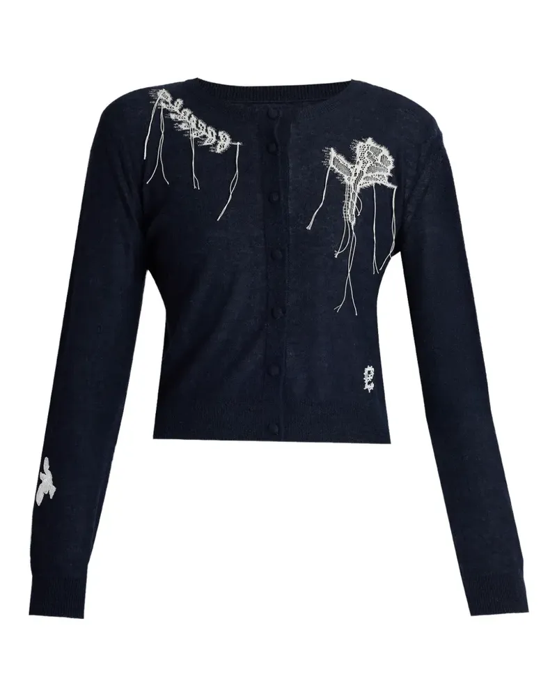 Erdem Cardigan mit Spitzenapplikation - Blau Blau