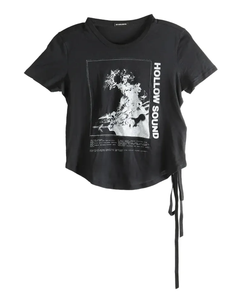 Ann Demeulemeester Floor Micro drawstring T-shirt - Schwarz Schwarz
