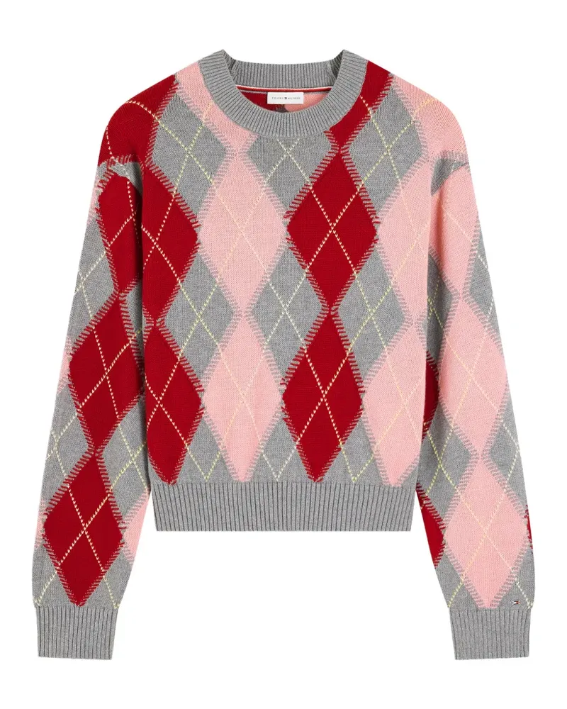 Tommy Hilfiger argyle-pattern cotton jumper - Grau Grau