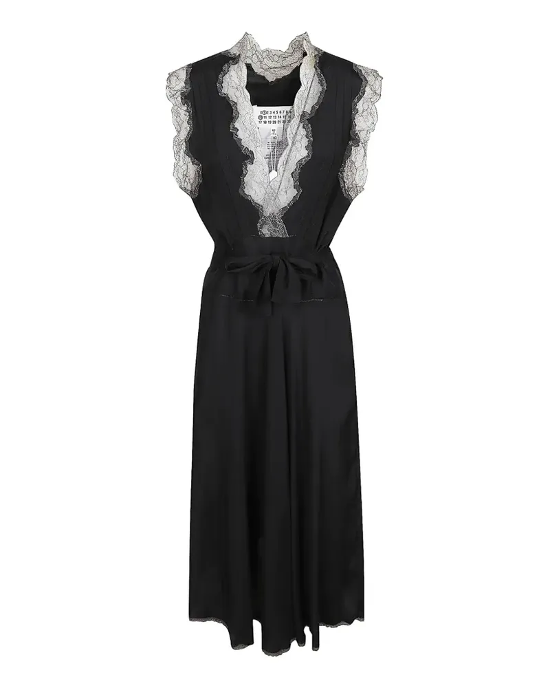 Maison Margiela lace-trim midi dress - Schwarz Schwarz