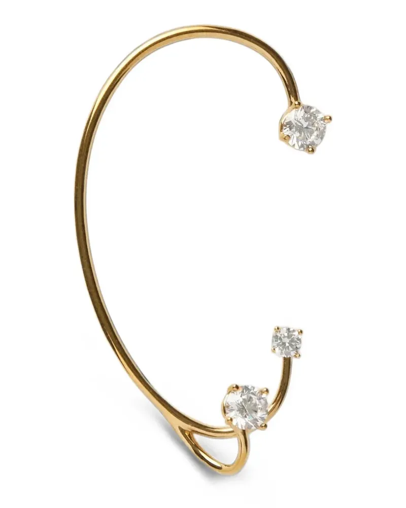 PANCONESI Three Point crystal single ear cuff - Gold Gold