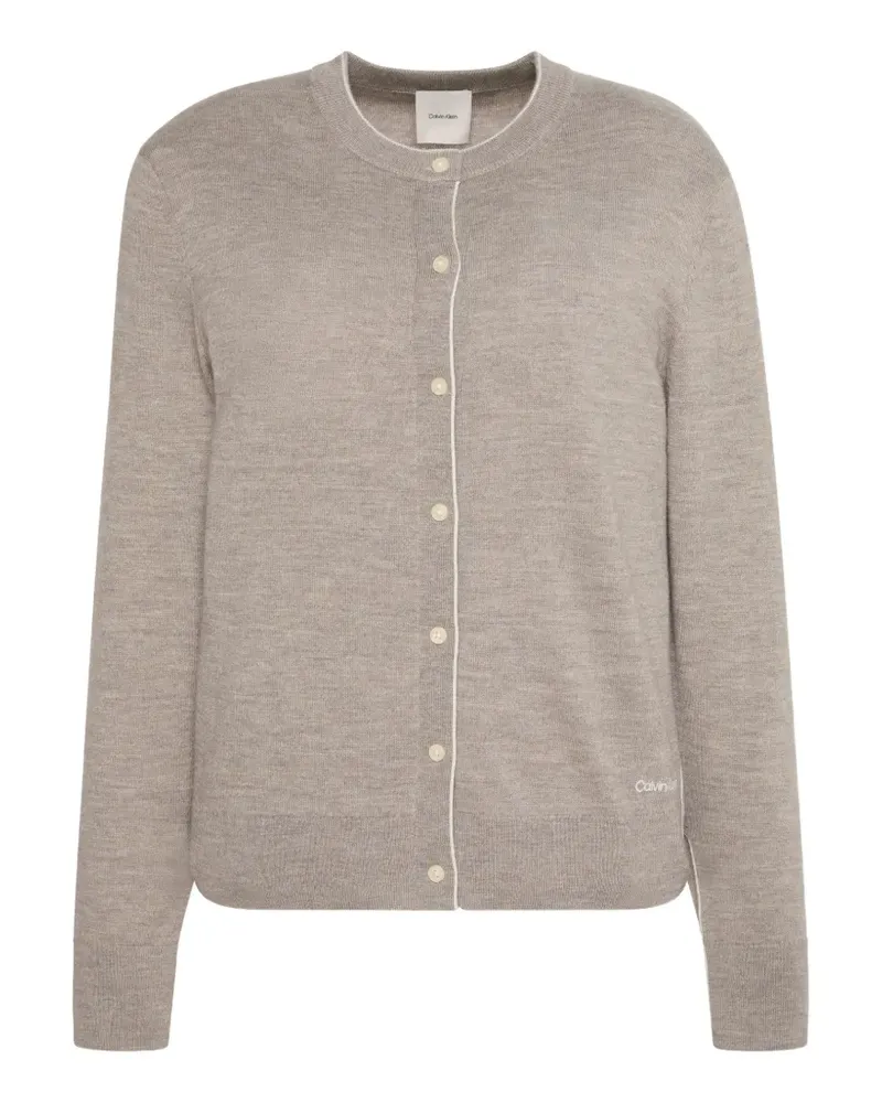 Calvin Klein contrast-trim cardigan - Nude Nude