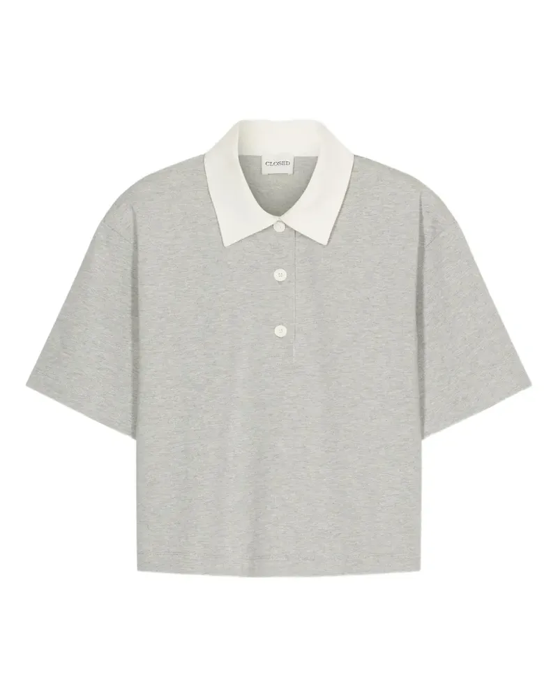 Closed Cropped-Rugby-Shirt - Grau Grau