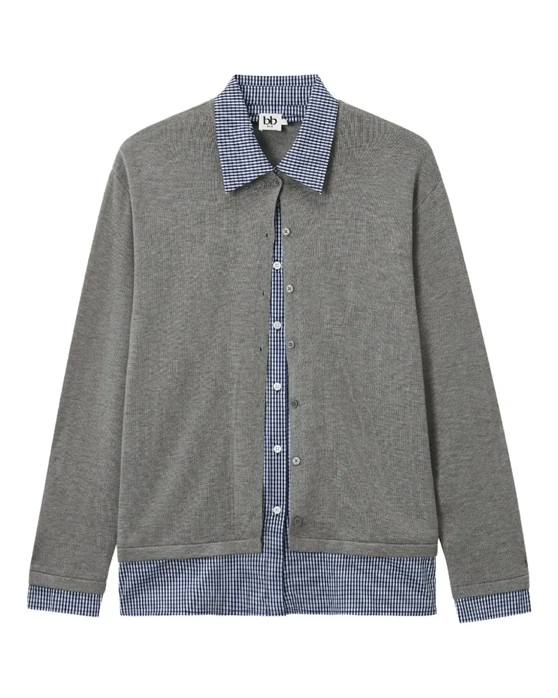 b+ab Geknöpfter Cardigan im Layering-Look - Grau Grau