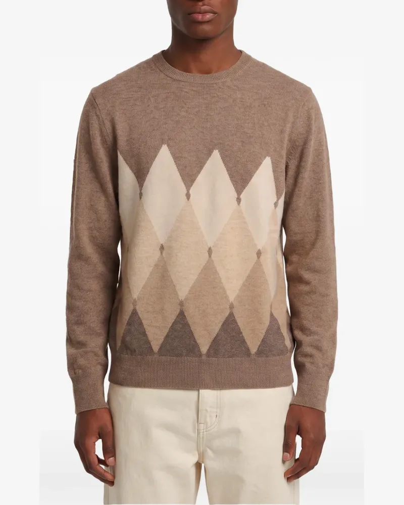 Ballantyne Kaschmirpullover mit Rautenmuster - Braun Braun