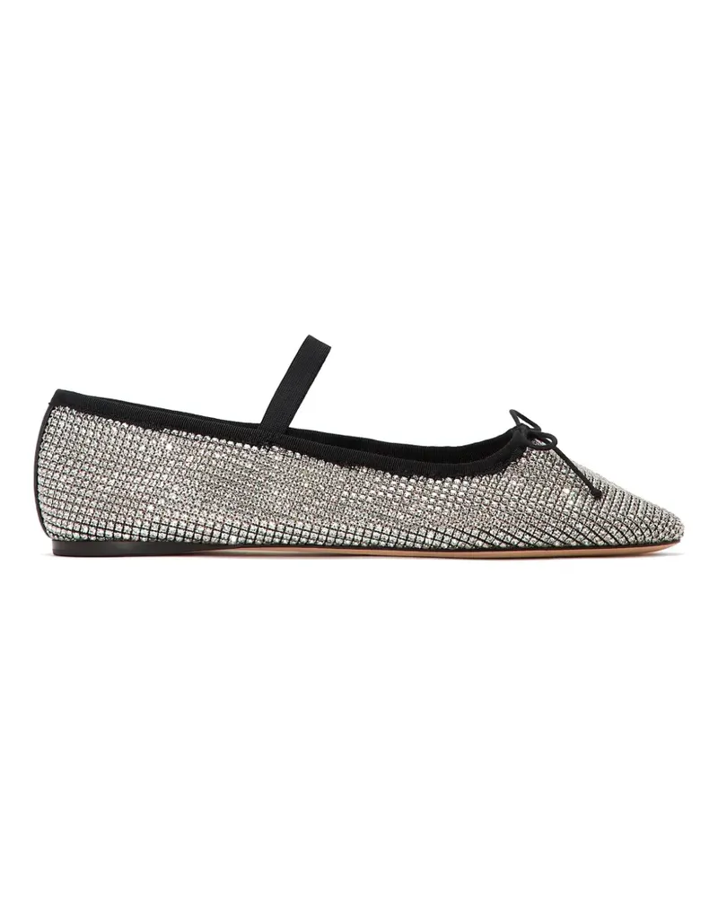 Loeffler Randall Leonie Ballerinas mit Kristallschleife - Silber Silber