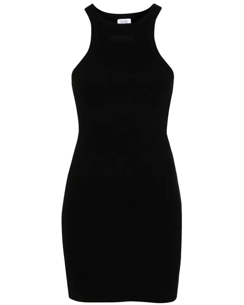 VETEMENTS Geripptes Minikleid mit Racerback - Schwarz Schwarz
