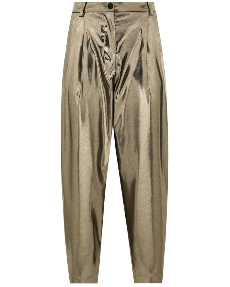 Dolce & Gabbana Tapered-Hose aus Folie - Gold Gold