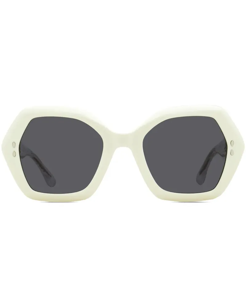 Isabel Marant Sonnenbrille mit geometrischem Gestell - Weiß Weiß