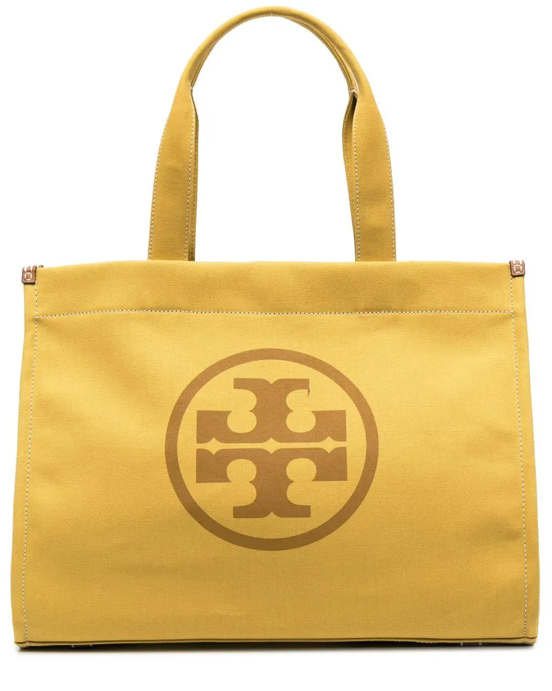 Tory Burch Canvas-Shopper mit Logo - Gelb Gelb