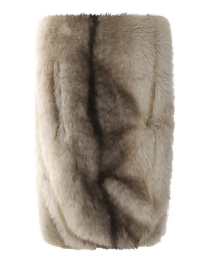 Herno Langfloriger Schal aus Faux Fur - Nude Nude