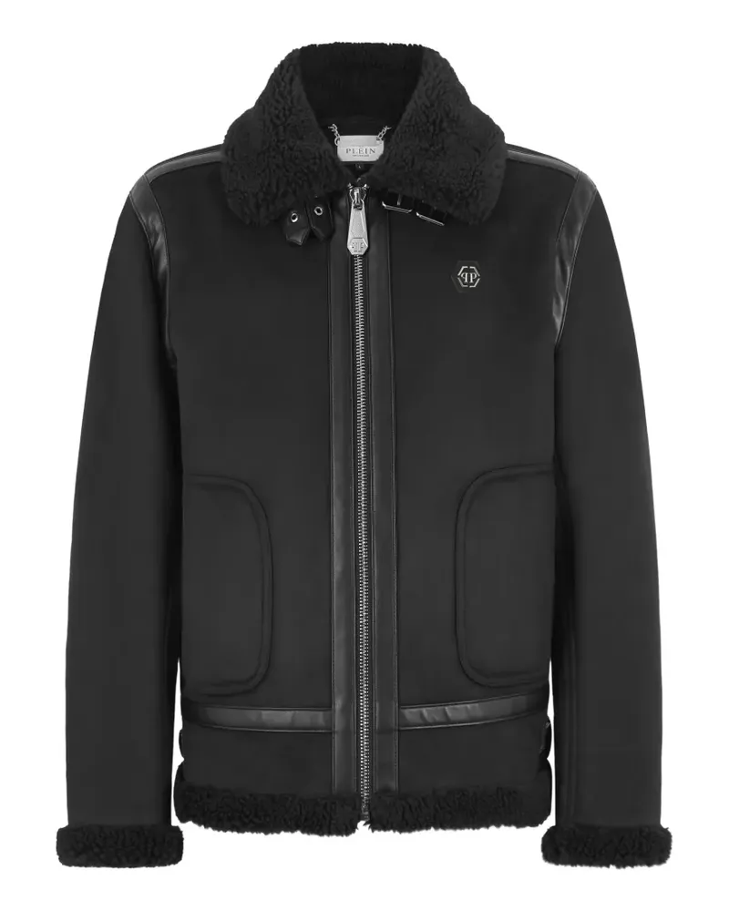 Philipp Plein Faux-Shearling-Jacke - Schwarz Schwarz