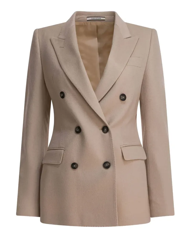 Tagliatore double-breasted cashmere blazer - Nude Nude