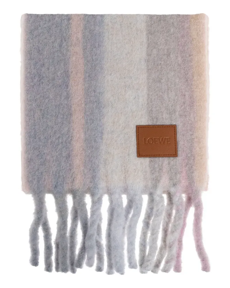 Loewe fringed stripes scarf - Nude Nude