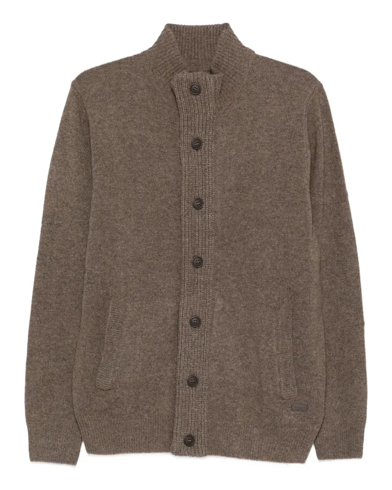 Barbour Cardigan mit Logo-Patch - Braun Braun