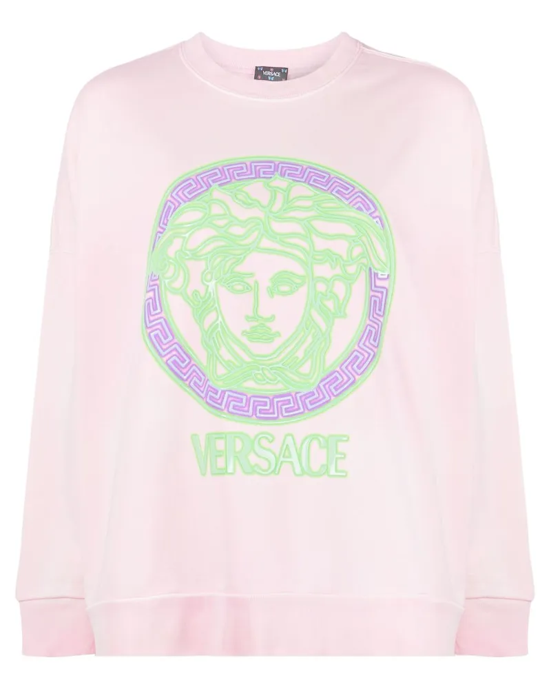 Versace Sweatshirt im Distressed-Look - Rosa Rosa