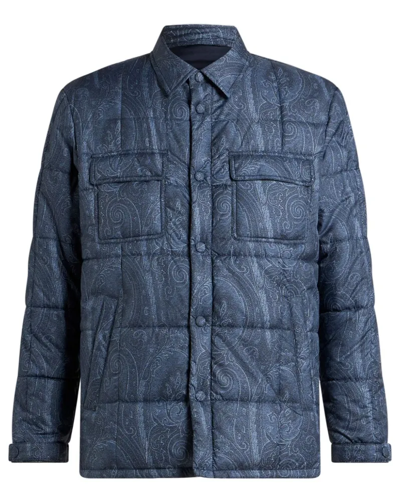 Etro Hemdjacke mit Print - Blau Blau