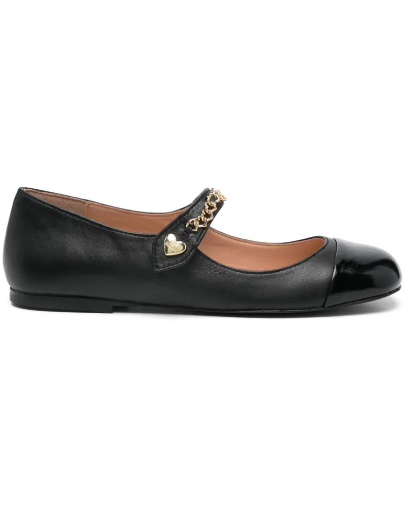 Moschino Ballerinas mit Kettendetail - Schwarz Schwarz