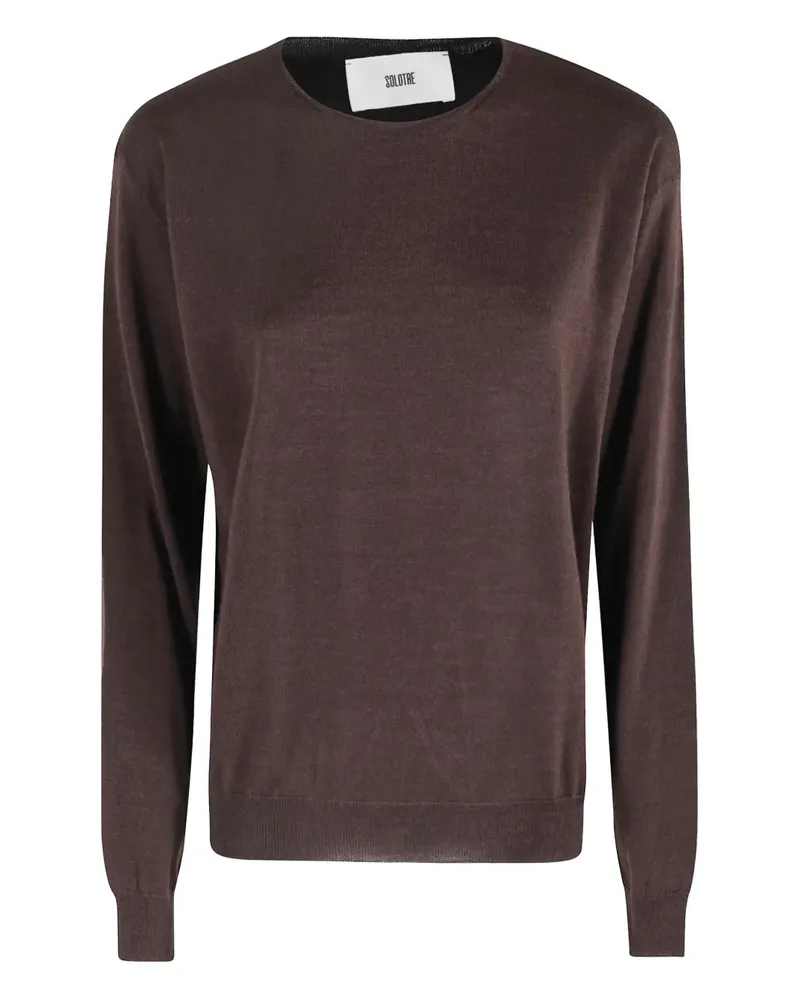 SOLOTRE Pullover in Colour-Block-Optik - Braun Braun
