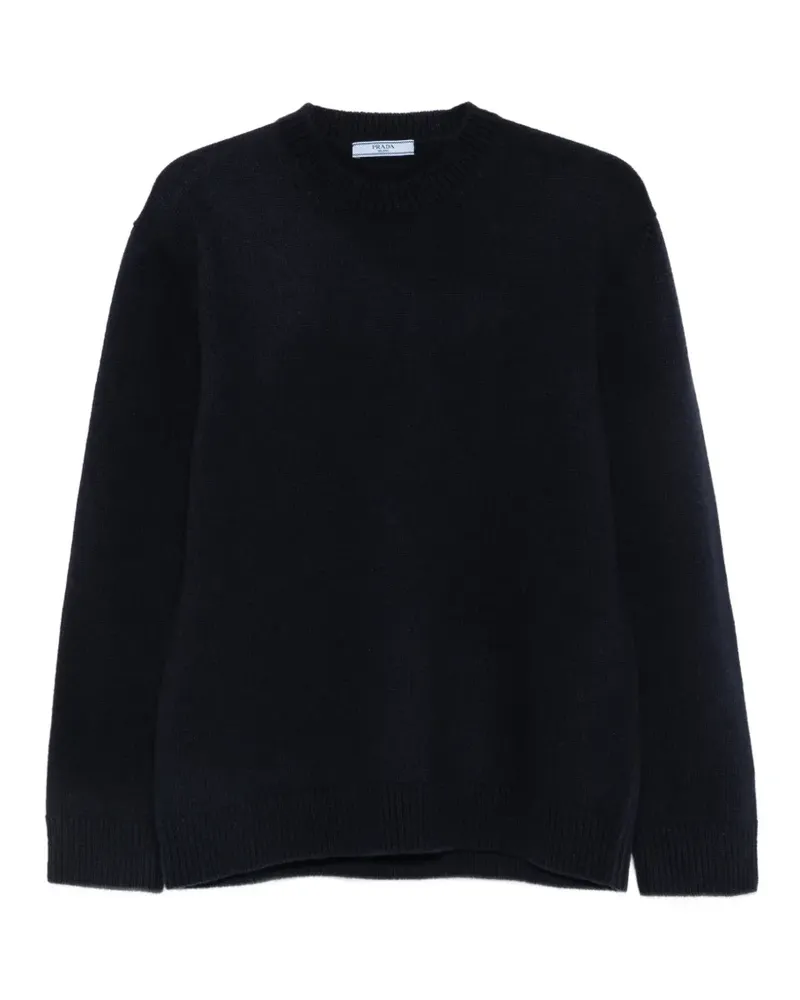 Prada Pullover mit Ellenbogen-Patches - Blau Blau