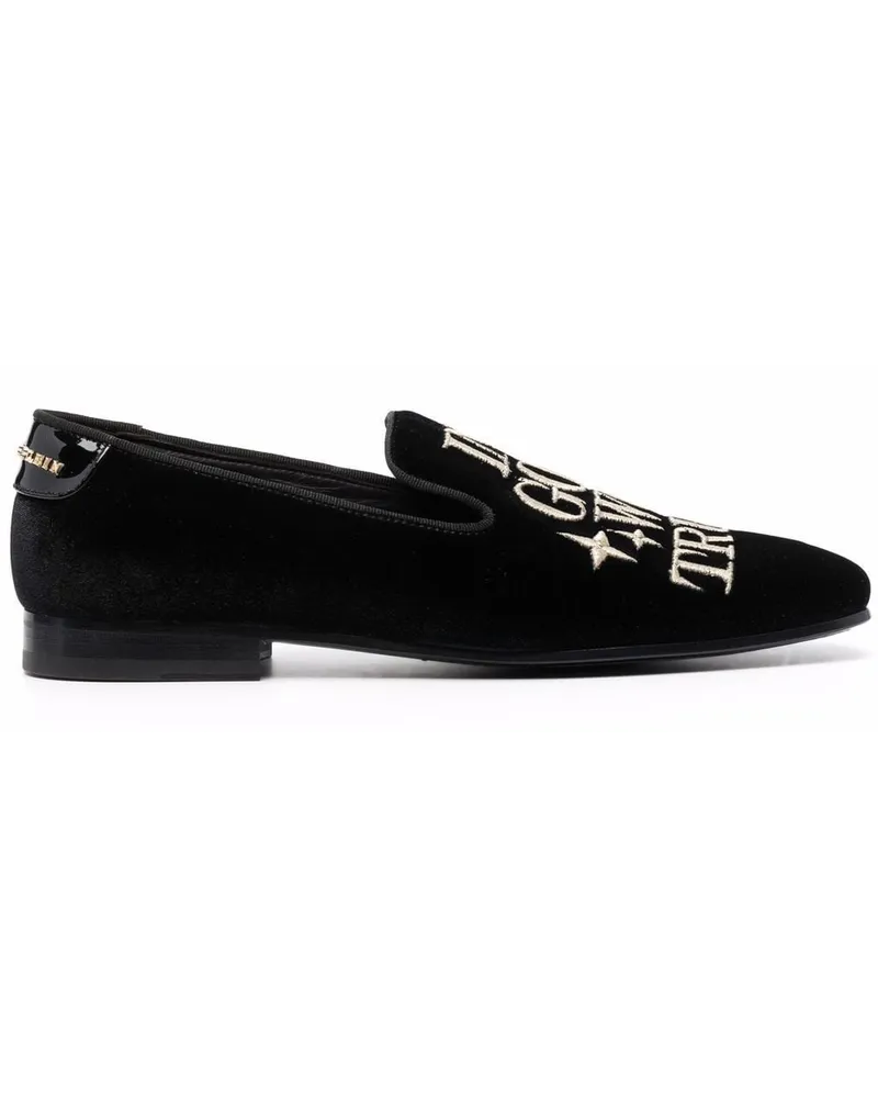 Philipp Plein Bestickte Loafer Schwarz