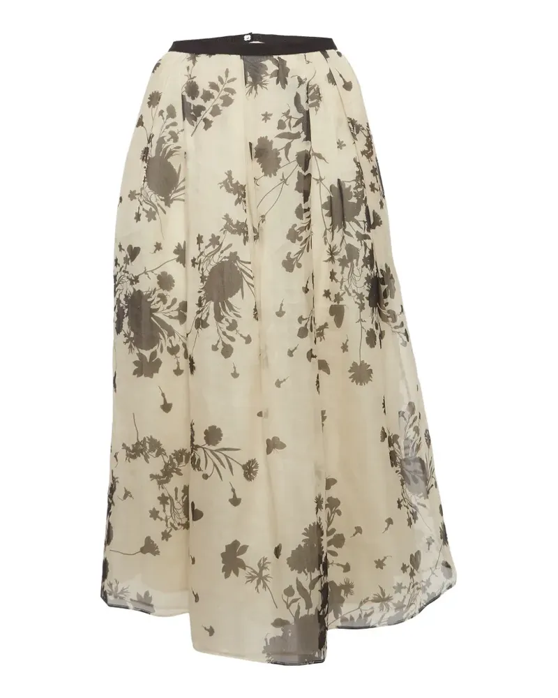 Max Mara printed organza midi skirt - Nude Nude