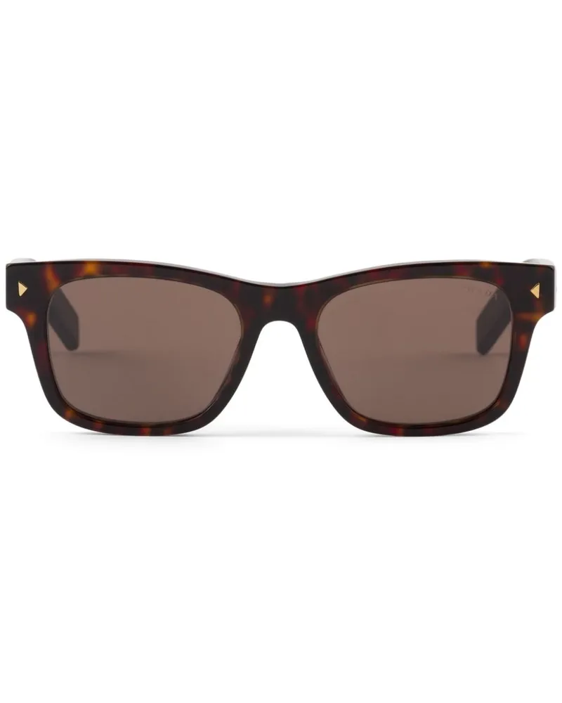 Prada Eckige Sonnenbrille in Schildpattoptik - Braun Braun