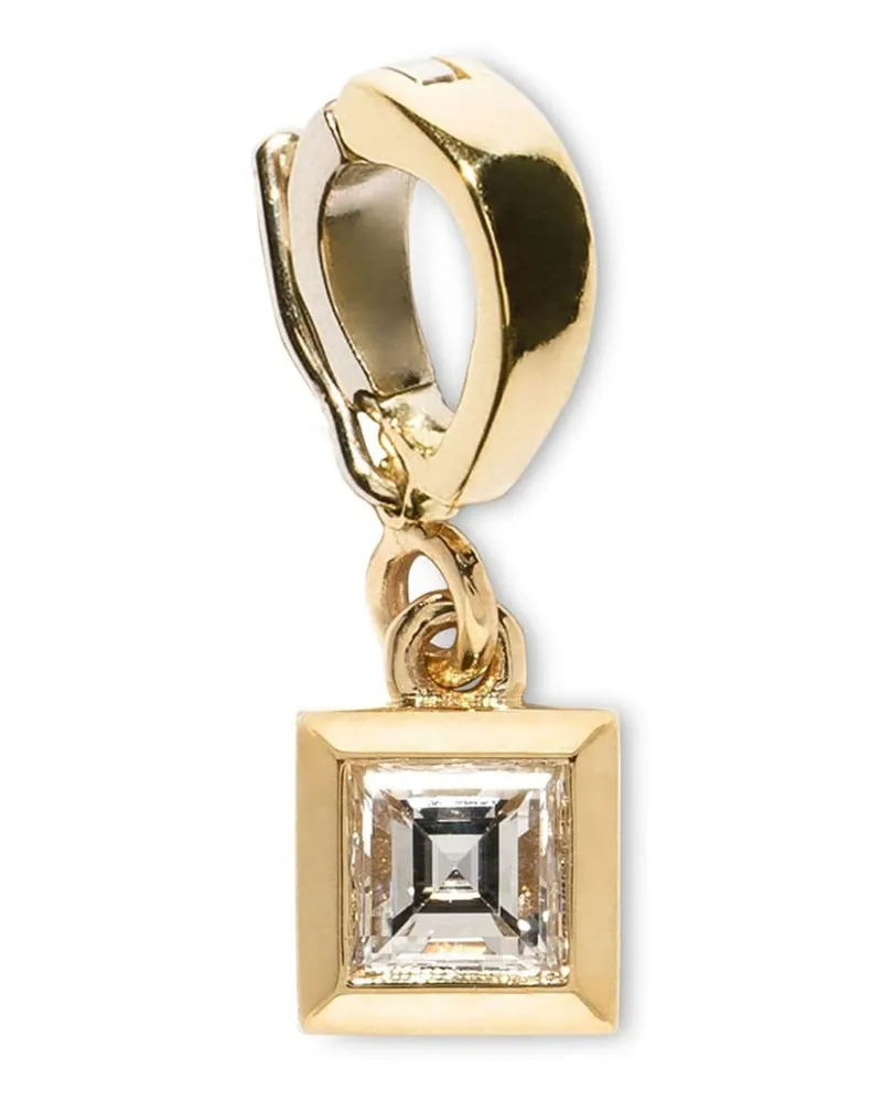 AZLEE 18kt Gelbgoldanhänger mit Smaragd und Diamanten Gold