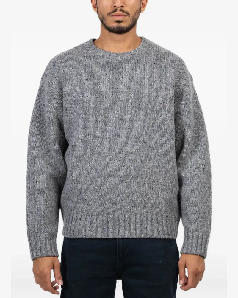 Frame Denim Gerippter Sailor Strick mit Rundhalsausschnitt - Grau Grau