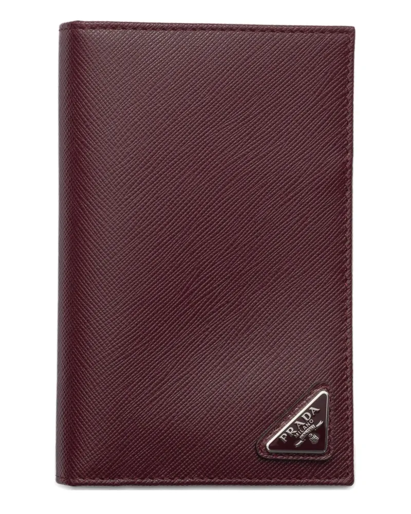 Prada logo leather passport holder - Rot Rot