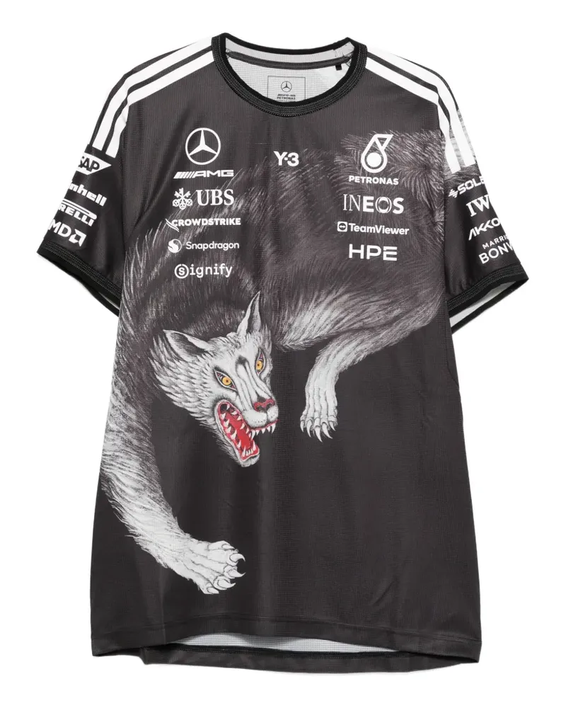 Y-3 x Mercedes-AMG Petronas F1 print-detail T-shirt - Schwarz Schwarz