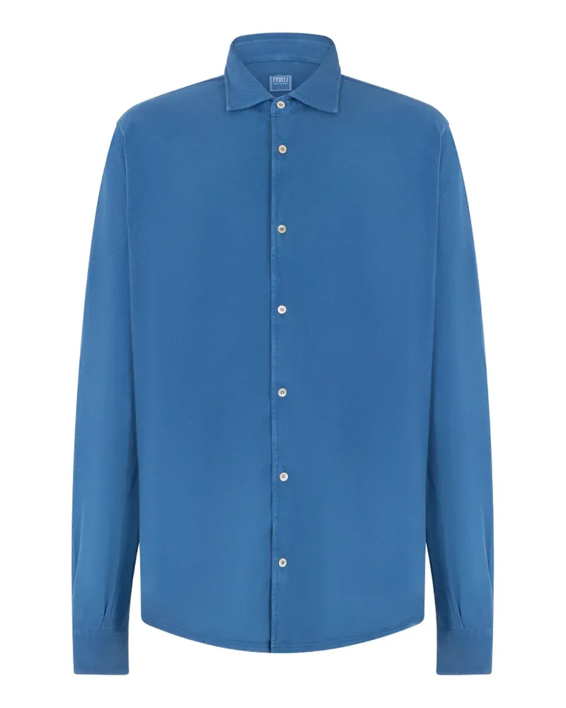 Fedeli long-sleeve button-down shirt - Blau Blau