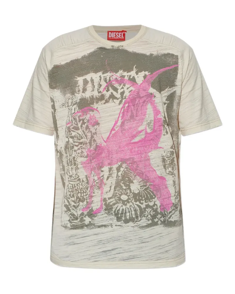Diesel T-Jalo-A T-Shirt mit Print - Nude Nude
