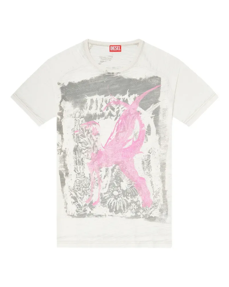 Diesel T-Jalo-A T-Shirt mit Print - Weiß Weiß