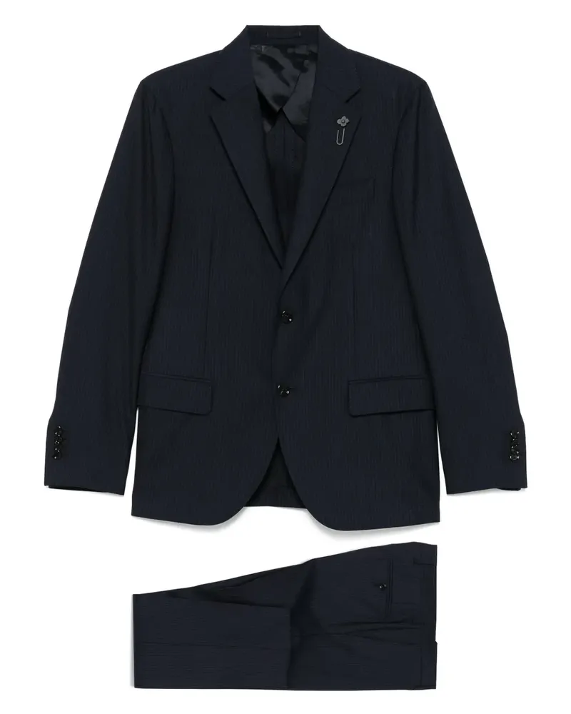 LARDINI Gestreifter Anzug - Blau Blau