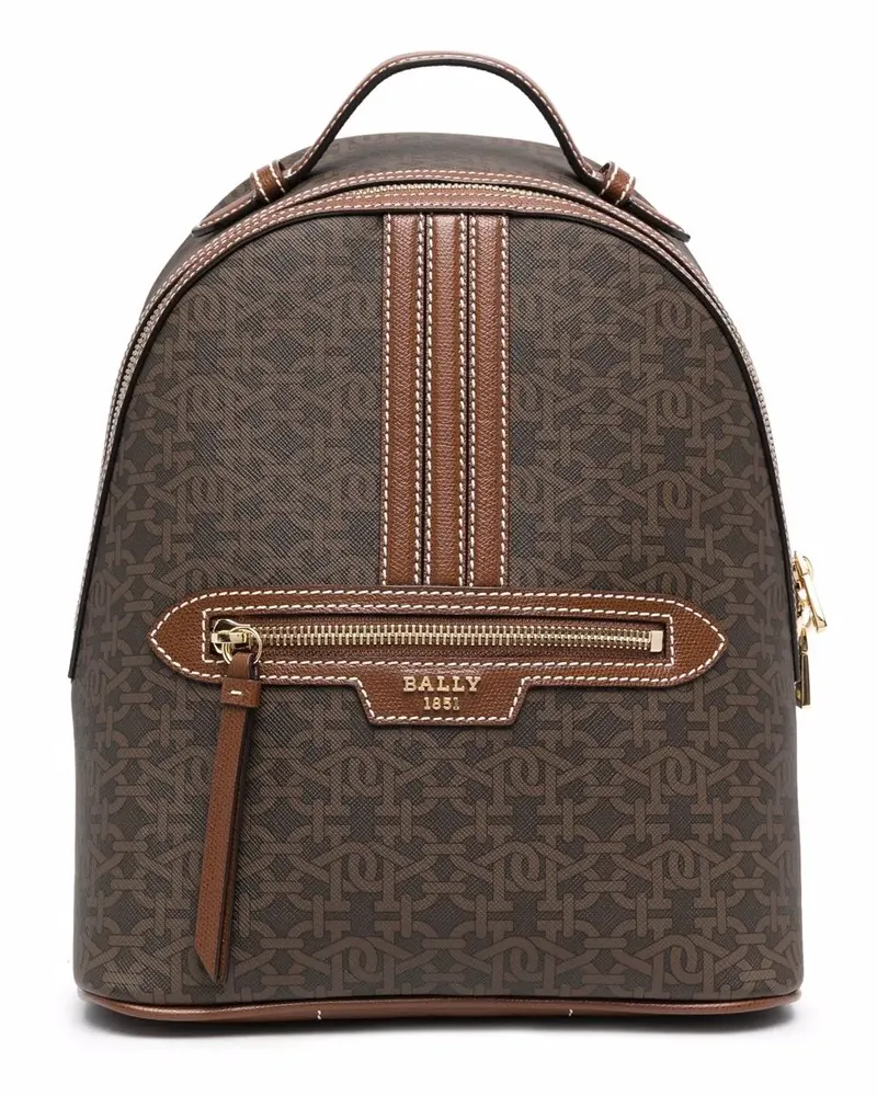 Bally Rucksack mit Monogramm-Print - Braun Braun