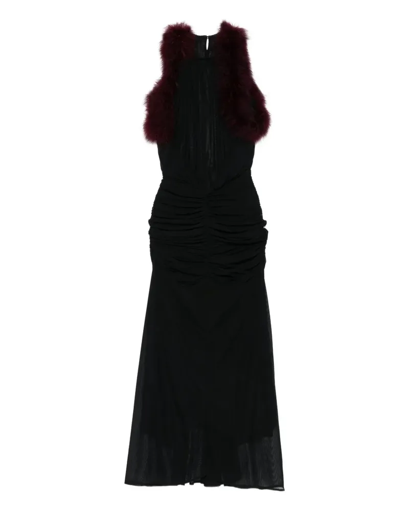 Thierry Mugler Gerafftes Kleid mit Besatz - Schwarz Schwarz