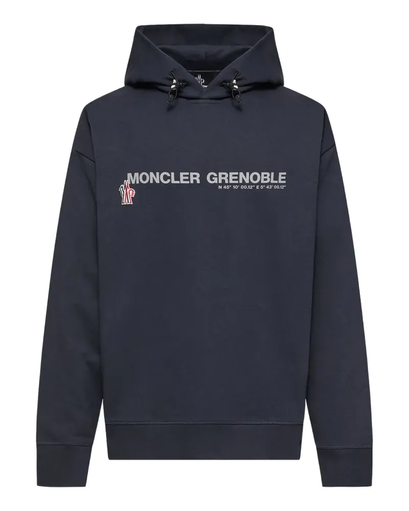 Moncler logo-print hoodie - Blau Blau
