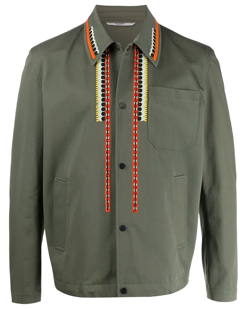 Valentino Garavani Hemdjacke mit Stickerei - Grün Grün