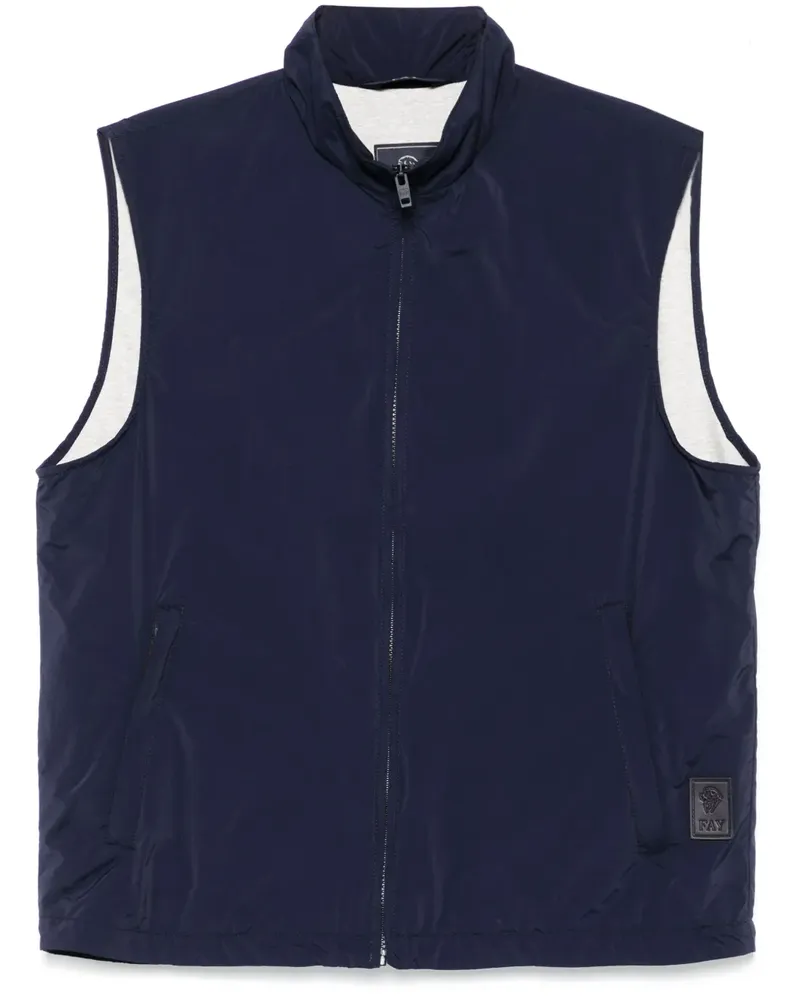 Fay Weste mit Logo-Patch - Blau Blau