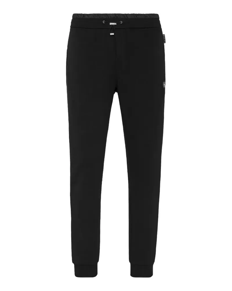 Philipp Plein logo-plaque drawstring track pants - Schwarz Schwarz